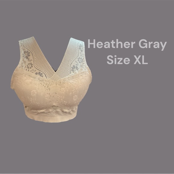 NWT 2 LACE BRALETTES ONE IS LIGHT SAGE & THE OTHER HEATHER GRAY - Picture 3 of 3